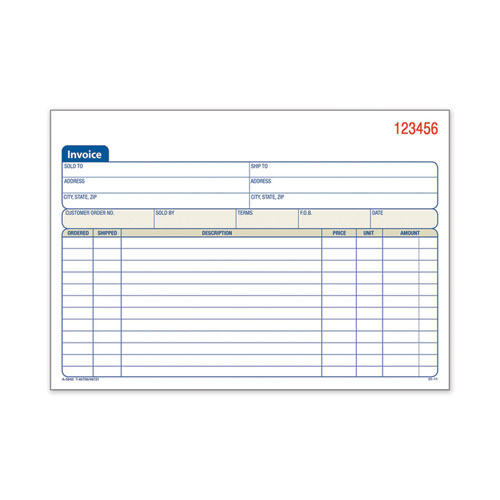 2-part Invoice Book, Carbonless, 5.56 X 8.44, 50-book