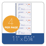 Two-part Rent Receipt Book, 2 3-4 X 4 3-4, Carbonless, 200 Forms