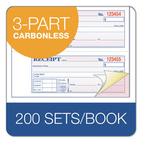 Tops 3-part Hardbound Receipt Book, 7 X 2 3-4, Carbonless, 200 Sets-book