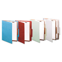 Pressboard Classification Folders, 3 Dividers, Letter Size, Earth Red, 10-box