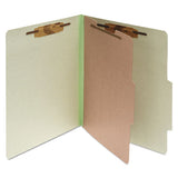 Pressboard Classification Folders, 1 Divider, Letter Size, Leaf Green, 10-box
