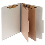 Pressboard Classification Folders, 2 Dividers, Letter Size, Mist Gray, 10-box