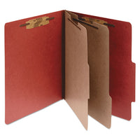 Pressboard Classification Folders, 2 Dividers, Legal Size, Earth Red, 10-box