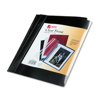 Vinyl Report Cover, Prong Clip, Ltr, 1-2"capacity, Clear Cover-black Back, 10-pk