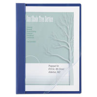 Vinyl Report Cover, Prong Clip, Letter, 1-2" Capacity, Clear Cover-blue Back