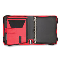 Tech Zipper Binder, 3 Rings, 1.5" Capacity, 11 X 8.5, Red-black Accents
