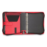 Tech Zipper Binder, 3 Rings, 1.5" Capacity, 11 X 8.5, Red-black Accents