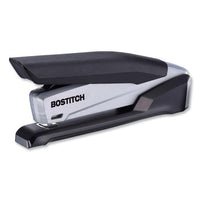 Inpower Spring-powered Premium Desktop Stapler, 28-sheet Capacity, Red-silver