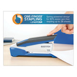 Inpower Spring-powered Premium Desktop Stapler, 28-sheet Capacity, Blue-silver