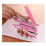 Incourage Spring-powered Desktop Stapler, 20-sheet Capacity, Pink-white