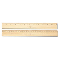 Wood Ruler, Metric And 1-16" Scale With Single Metal Edge, 30 Cm