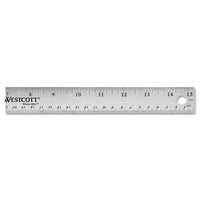 Stainless Steel Office Ruler With Non Slip Cork Base, 15"