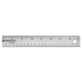 Stainless Steel Office Ruler With Non Slip Cork Base, 15"