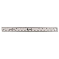 Stainless Steel Office Ruler With Non Slip Cork Base, 15"