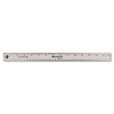 Stainless Steel Office Ruler With Non Slip Cork Base, 15"