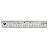 Stainless Steel Office Ruler With Non Slip Cork Base, 15"