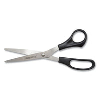 Value Line Stainless Steel Shears, 8" Long, 3.5" Cut Length, Black Straight Handle