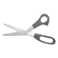 Value Line Stainless Steel Shears, 8" Long, 3.5" Cut Length, Black Offset Handles, 3-pack