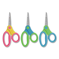 Ultra Soft Handle Scissors With Antimicrobial Protection, 5" Long, 2" Cut Length, Randomly Assorted Straight Handles