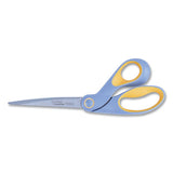 Extremedge Titanium Bent Scissors, 9" Long, 4.5" Cut Length, Gray-yellow Offset Handle