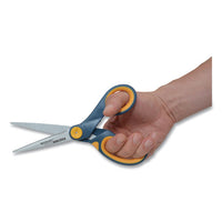 Non-stick Titanium Bonded Scissors, 8" Long, 3.25" Cut Length, Gray-yellow Straight Handle