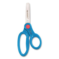 Kids' Scissors With Antimicrobial Protection, Rounded Tip, 5" Long, 2" Cut Length, Assorted Straight Handles, 12-pack