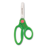Kids' Scissors With Antimicrobial Protection, Rounded Tip, 5" Long, 2" Cut Length, Assorted Straight Handles, 12-pack