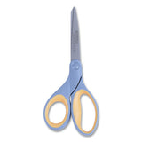 Titanium Bonded Scissors, 8" Long, 3.5" Cut Length, Gray-yellow Straight Handle