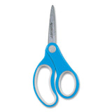 Soft Handle Kids Scissors, Pointed Tip, 5" Long, 1.75" Cut Length, Assorted Straight Handles, 12-pack