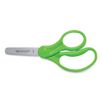 For Kids Scissors, Blunt Tip, 5" Long, 1.75" Cut Length, Assorted Bent Handles, 6-pack