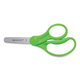 For Kids Scissors, Blunt Tip, 5" Long, 1.75" Cut Length, Assorted Bent Handles, 6-pack