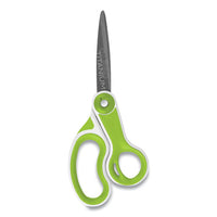 Carbotitanium Bonded Scissors, 8" Long, 3.25" Cut Length, White-green Bent Handle