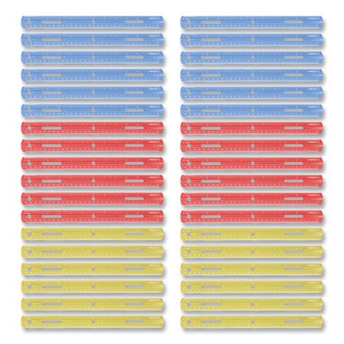 Plastic Ruler, Standard-metric, 12" (30 Cm) Long, Assorted Colors, Plastic, 36-box