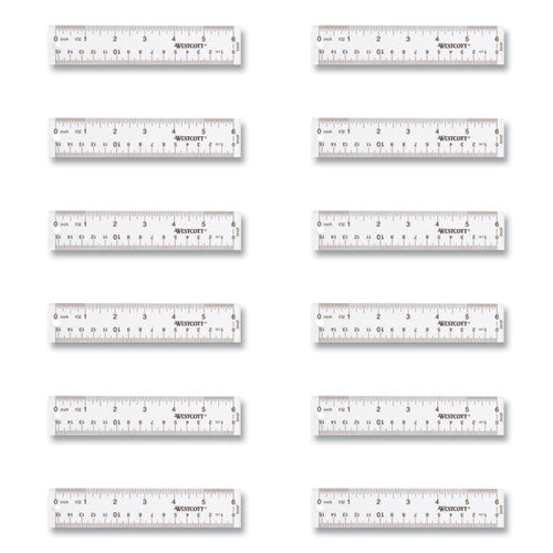 Clear Flexible Acrylic Ruler, Standard-metric, 6" (15 Cm) Long, Clear Acrylic, 12-box