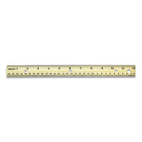 Three-hole Punched Wood Ruler, Standard-metric, 12" (30 Cm) Long, Natural Wood, 36-box