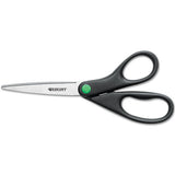 Kleenearth Scissors, 8" Long, 3.25" Cut Length, Black Straight Handle