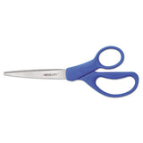 Preferred Line Stainless Steel Scissors, 7" Long, 2.5" Cut Length, Blue Straight Handle
