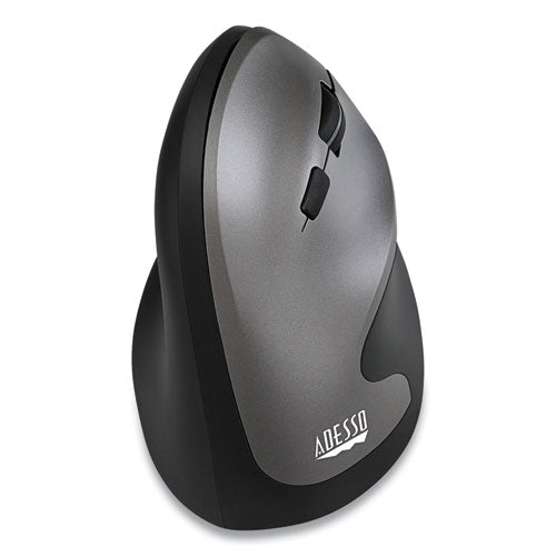 Imouse® A20 Antimicrobial Vertical Wireless Mouse, 2.4 Ghz Frequency-33 Ft Wireless Range, Right Hand Use, Black-granite