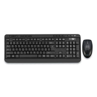 Wkb-1320cb Antimicrobial Wireless Desktop Keyboard And Mouse, 2.4 Ghz Frequency-30 Ft Wireless Range, Black