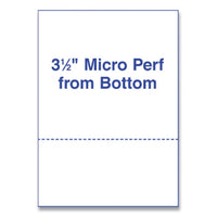Perforated And Punched Laser Cut Sheets, Micro-perforated 3.5" From Bottom, 24 Lb, 8.5 X 11, White, 500-ream