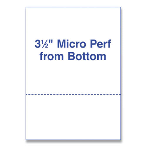 Perforated And Punched Laser Cut Sheets, Micro-perforated 3.5" From Bottom, 24 Lb, 8.5 X 11, White, 500-ream