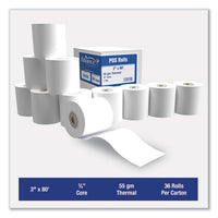 Thermal Cash Register-pos Roll, 3" X 80 Ft, White, 36-carton