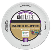 Coated Paper Plates, 9 Inches, White, Round, 100-pack
