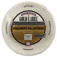 Gold Label Coated Paper Plates, 9" Dia, White, 100-pack, 10 Packs-carton