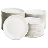 White Paper Plates, 6" Dia, 100-pack, 10 Packs-carton