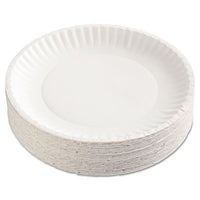 Paper Plates, 9" Diameter, White, 100-pack