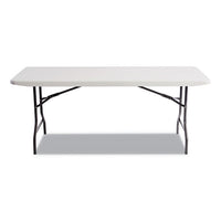 Resin Rectangular Folding Table, Square Edge, 72w X 30d X 29h, Platinum