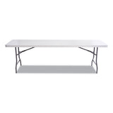 Resin Rectangular Folding Table, Square Edge, 96w X 30d X 29h, Platinum