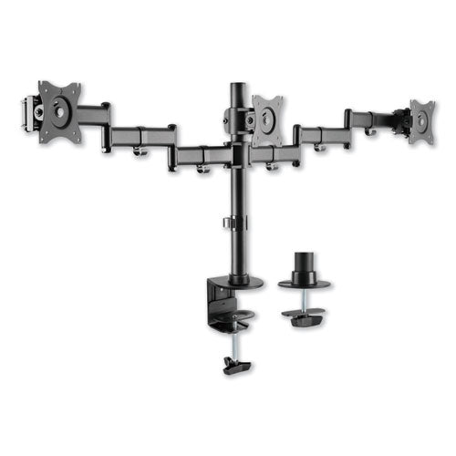 Adaptivergo Pole-mounted Monitor Arm, Triple Monitor Up To 27", Black