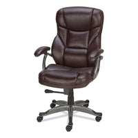 Alera Birns Series High-back Task Chair, Supports Up To 250 Lb, 18.11" To 22.05" Seat Height, Brown Seat-back, Chrome Base